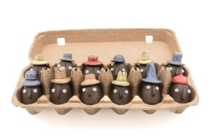 Mini friends in an egg carton
