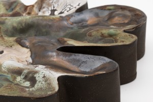 Detail of relief sculpture with glaze effects